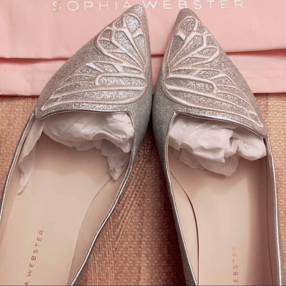 Sophia Webster Bibi Glitter Butterfly flat